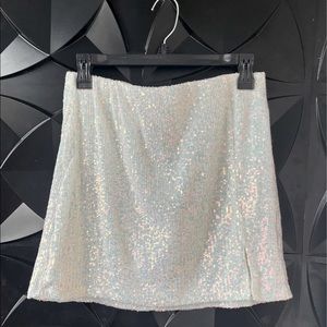 NWT Girls Sequin Notch-Front Skirt